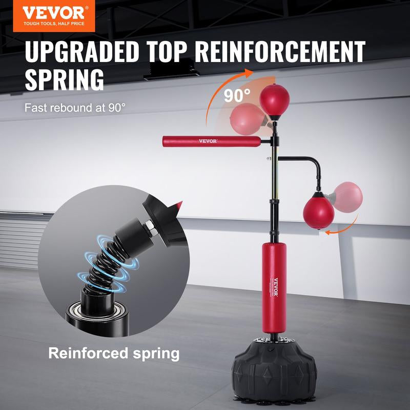 VEVOR Boxing Speed Trainer, Tiktokshopblackfriday, Punching Bag with Stand, Reflex Boxing Bag Height Adjustable Free Standing Strike Bag Set with Gloves, Workout Speed Bag for Home Gym Training