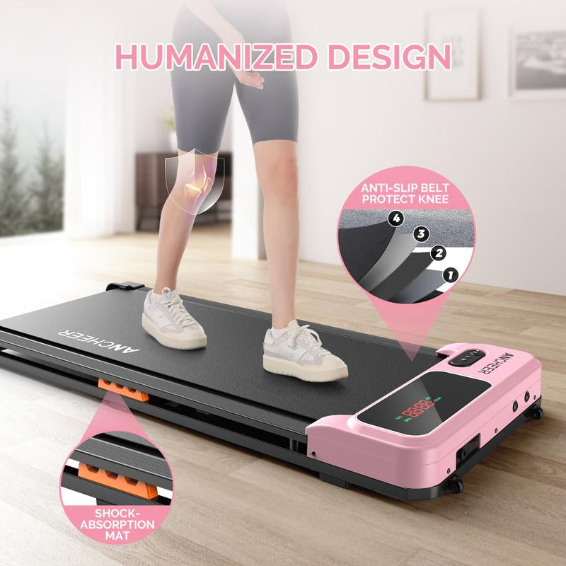 【Live】Ancheer Compact Treadmill - Bright Colors, Adjustable Speeds, and Cushioned Comfort for Home Fitness Enthusiasts Home Workout Equipment