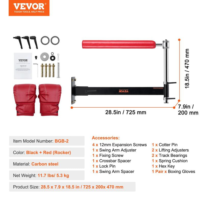 VEVOR Boxing Speed Trainer, Tiktokshopblackfriday, Punching Bag with Stand, Reflex Boxing Bag Height Adjustable Free Standing Strike Bag Set with Gloves, Workout Speed Bag for Home Gym Training