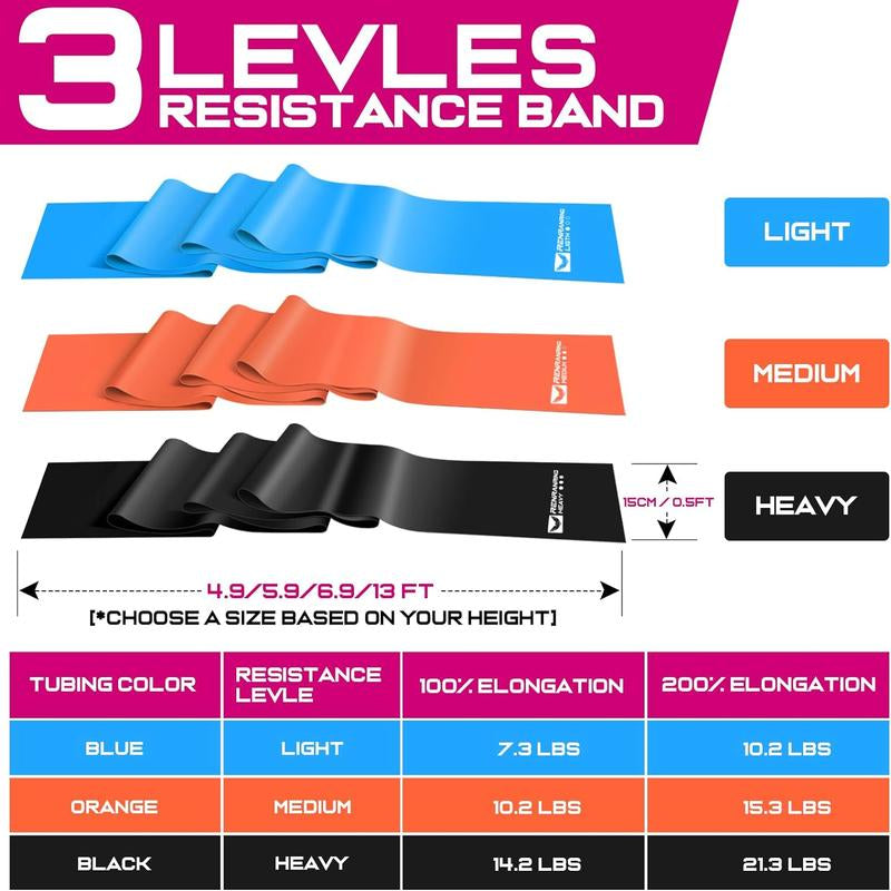 Resistance Bands for Workout: Exercise Bands for Physical Therapy, Stretching, Recovery, Pilates, Rehab, Strength Training, and Yoga