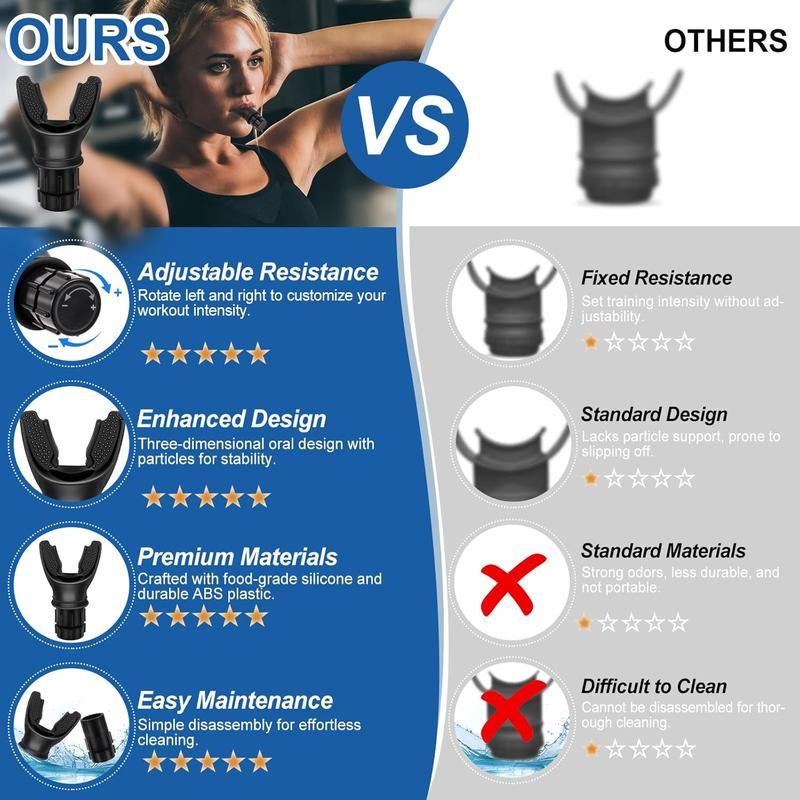 Portable Breathing Trainer with Adjustable Resistance Settings for Enhanced Strength and Endurance, Exercise Trainer - Lightweight, Easy to Clean