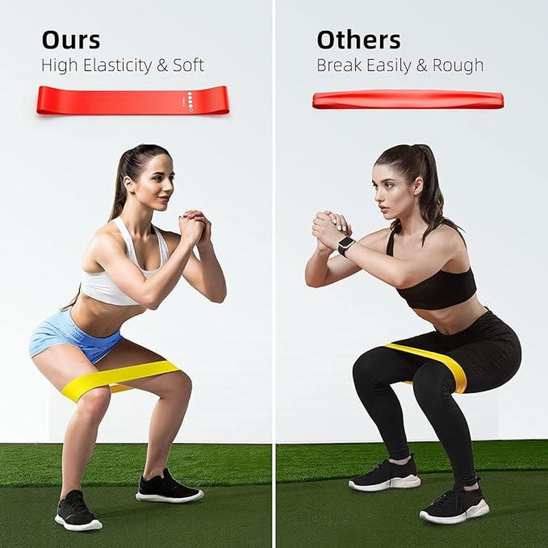 Resistance Bands Set: Exercise Workout Bands for Women and Men, 5 Stretch Bands for Booty, Legs, and Pilates