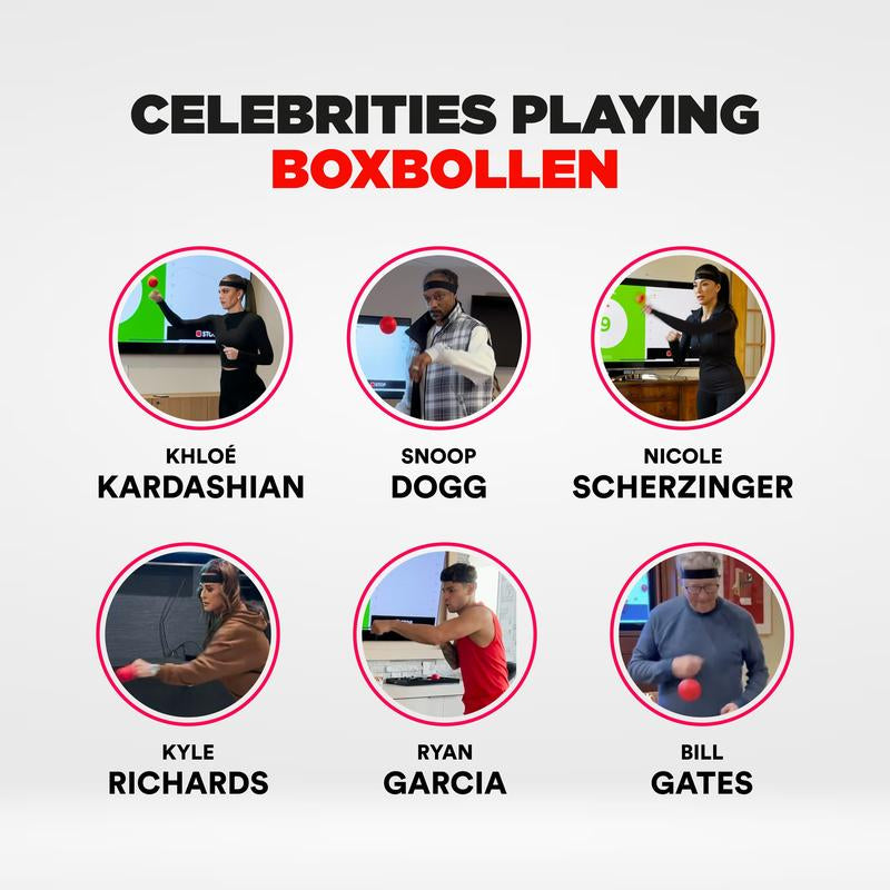 Boxbollen Original with App, Used by Celebrities - MMA Gear Boxing Ball - Boxing Reflex Ball with Adjustable Strap