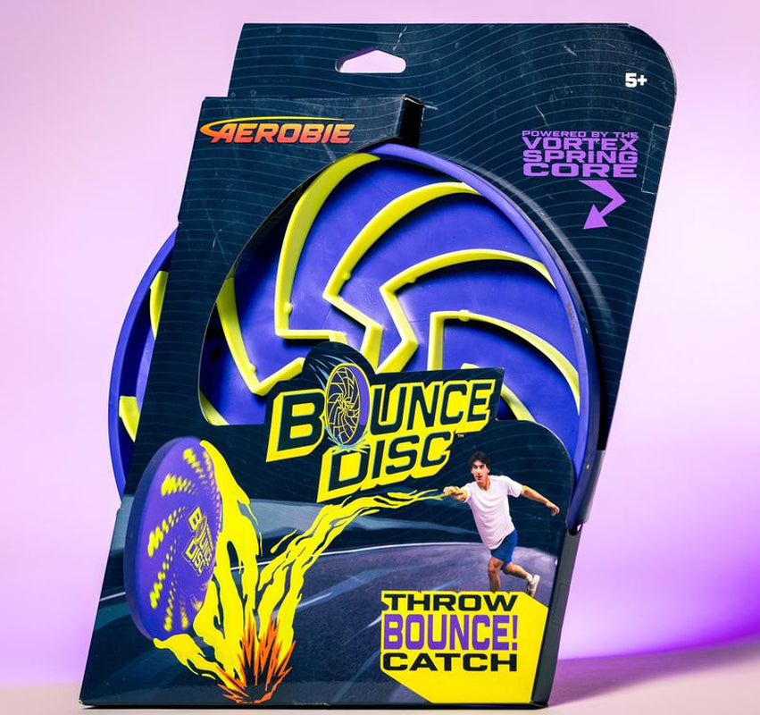 Bounce Disc - Throwing Disc Toy for Kids, Outdoor Backyard Game for Adults & Family, Ages 5+| Bounces off Walls & Floors