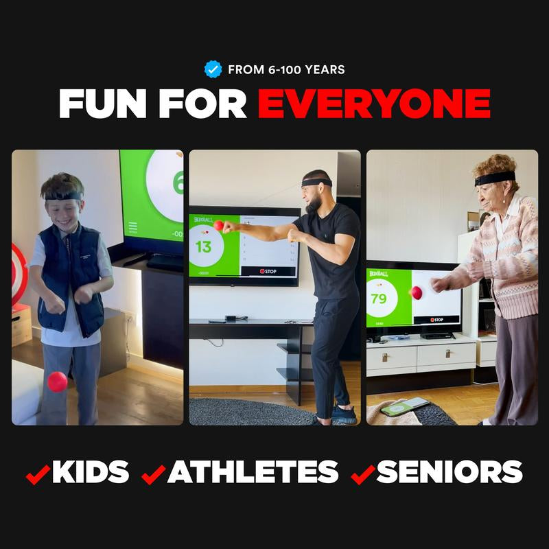 Boxbollen Original with App, Used by Celebrities - MMA Gear Boxing Ball - Boxing Reflex Ball with Adjustable Strap