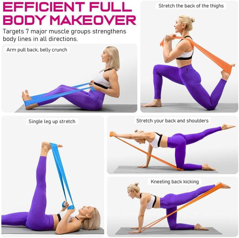 Resistance Bands for Workout: Exercise Bands for Physical Therapy, Stretching, Recovery, Pilates, Rehab, Strength Training, and Yoga