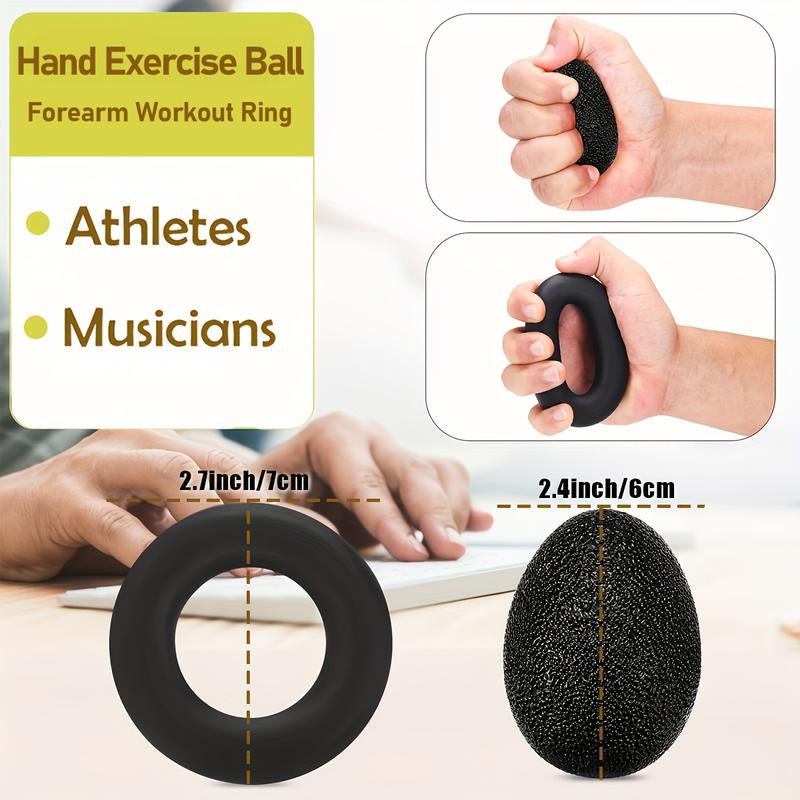 Grip Strength Trainer with Finger Exerciser, Hand Grip Strengthener, Finger Stretcher,Grip Ring & Stress Relief Ball for Muscle Building and Injury Recover Hand Extension Exerciser Outdoorfun